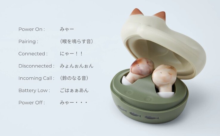 Les écouteurs Neko HP-C28BT miaulent diverses phrases en japonais, comme un chat d'anime, pour contrôler les entrées. (Source de l'image : Radius)