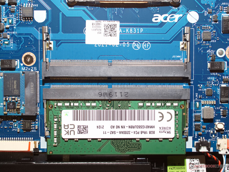 8 Go de RAM DDR4-3200 dans l'Acer Aspire 7
