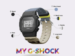 Le service "My G-Shock" de Casio permet aux utilisateurs de personnaliser la lunette, le bracelet et même la LED de rétroéclairage. (Source de l'image : Casio)