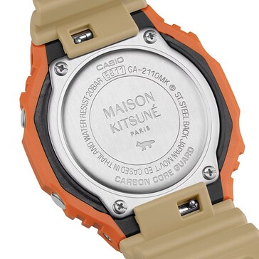 La marque Maison Kitsuné est gravée sur le boîtier arrière. (Source de l'image : Casio US)