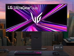 Le LG UltraGear OLED 34GX900A est livré avec un support réglable relativement épais. (Source de l'image : LG)