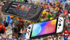 Le Steam Deck et la Switch OLED ont tous deux accès à des bibliothèques de jeux massives. (Image source : Valve/Nintendo/USgamer - édité)