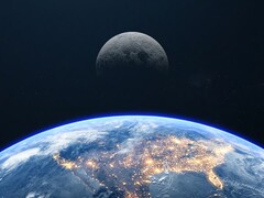 Illustration montrant la Terre et la Lune. (Source de l&#039;image : brutto film, Adobe Stock)