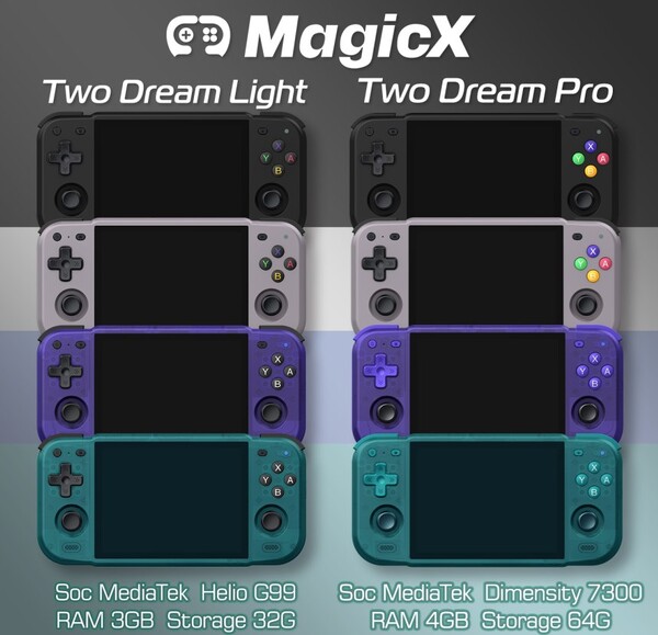 Les MagicX Two Dream Light et Two Dream Pro seront disponibles en quatre couleurs chacune.