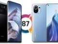 Le Xiaomi Mi 11 Ultra (L) a obtenu le même score d'affichage que le Mi 11 (R), moins cher. (Image source : Xiaomi/DxOMark - édité)