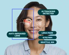 Le revêtement rose des lunettes ID Guard de Zenni Optical aide à bloquer les menaces de sécurité faciale en empêchant les scans faciaux complets. (Source de l'image : Zenni Optical)