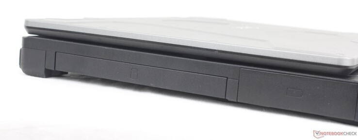 Gauche : Emplacement pour DVD/Blu-Ray/SSD, Emplacement pour batterie/expansion