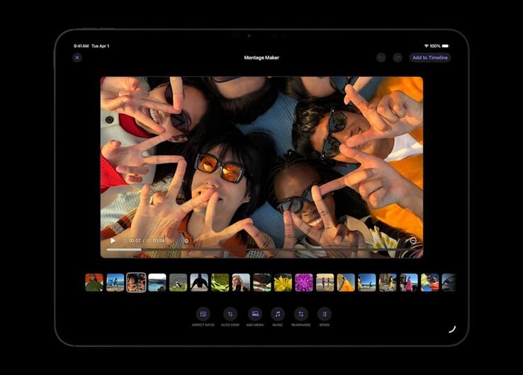 L'outil Montage Maker dans Final Cut Pro sur un iPad. (Source de l'image : Apple)