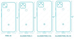 Le pixel 5 rend. (Source : OnLeaks)