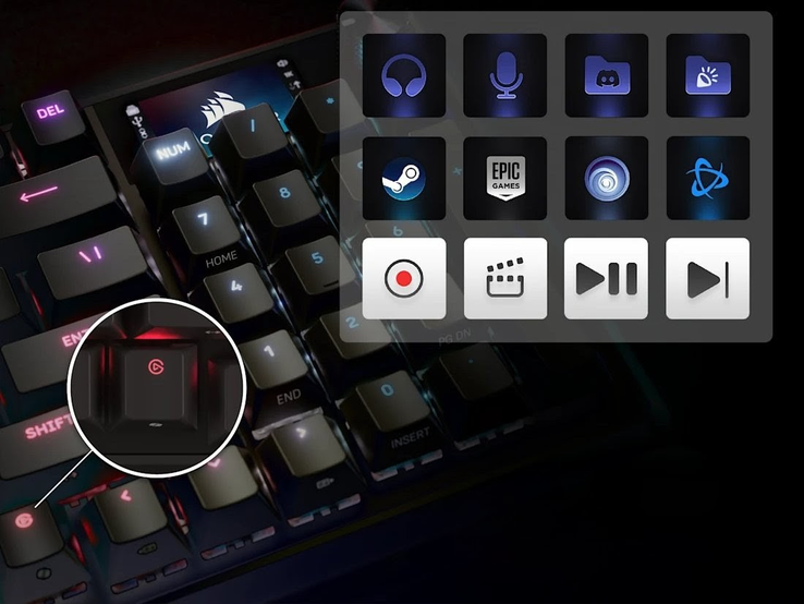 Le bouton de lancement dédié à Stream Deck ouvre des panneaux virtuels avec une gamme illimitée de touches de raccourci programmables