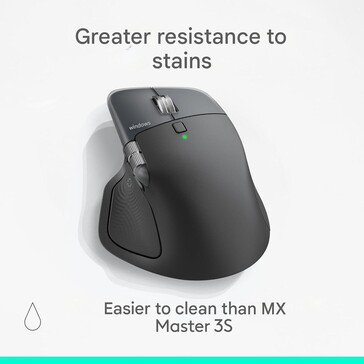 Le MX Master 4 sera "plus facile à nettoyer et plus résistant aux taches" (Source : Amazon)