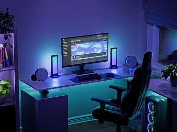 Nanoleaf Pegboard Desk Dock côté lampe (Image source : Nanoleaf PR)