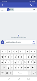 LG G7 ThinQ - Le clavier en mode portrait.