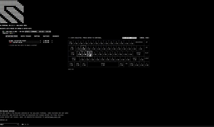 Le clavier peut être configuré via une application web.