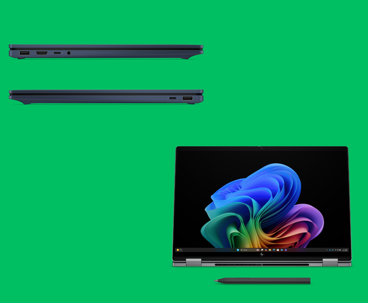 Ordinateur portable 2-en-1 HP OmniBook X Flip 16 pouces présenté en mode tablette avec prise en charge du stylet (Image source : HP)