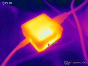 L'adaptateur CA atteint plus de 41 °C lorsque les charges sont élevées