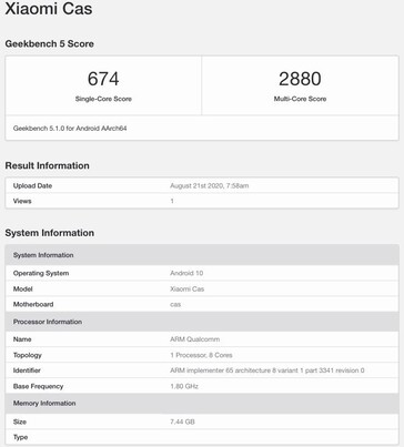 This Geekbench listing is no longer live, if it ever was in the first place. (Image source: 91Mobiles)
