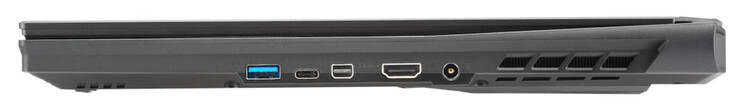 Côté droit : USB 3.2 Gen 1 (Type-A), Thunderbolt 4 (Type-C ; DisplayPort, Power Delivery), Mini DisplayPort 1.4, HDMI 2.1, alimentation électrique