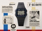 Les nouvelles montres F-B100W de Casio intègrent la technologie Bluetooth et un compteur de pas au design classique de la F-91W