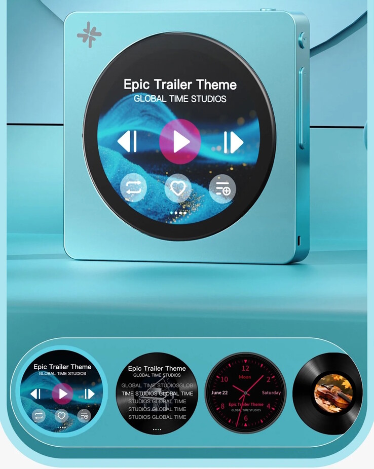 L'écran tactile circulaire de 1,8 pouce du Fiio Snowsky Disc DAP prend en charge une variété d'apparences.