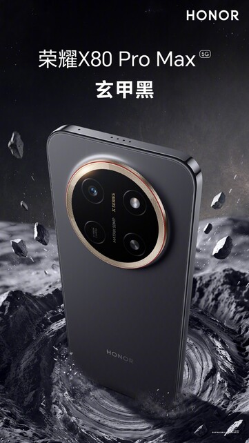 L'Honor X80 Pro Max en noir mystique.