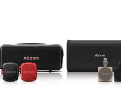 Gamme d'enceintes portables LG Xboom 2026. En haut à gauche : Xboom Stage 501, en haut à droite : Xboom Blast, en bas à droite : Xboom Mini, en bas à gauche : Xboom Rock. (Source de l'image : LG)