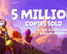 En photo, le graphique partagé par le compte X d'Aggro Crab pour fêter les 5 millions d'exemplaires vendus. (Source de l'image : @Aggro Crab sur X/Twitter)