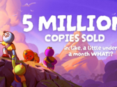 En photo, le graphique partagé par le compte X d'Aggro Crab pour fêter les 5 millions d'exemplaires vendus. (Source de l'image : @Aggro Crab sur X/Twitter)