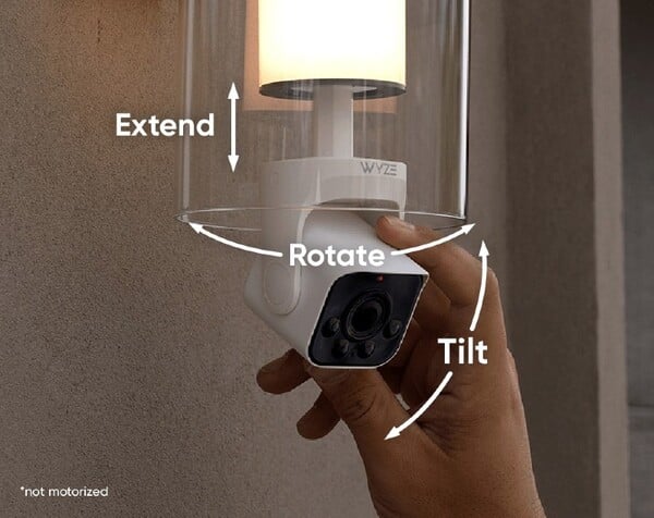 La Bulb Cam de Wyze ne dispose pas de fonctions automatiques de panoramique et d'inclinaison. (Source de l'image : Wyze)