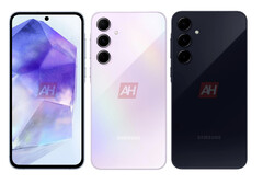 Le Galaxy A55 a déjà fait l&#039;objet d&#039;une fuite en trois couleurs. (Source de l&#039;image : Android Headlines)