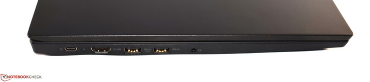 Côté gauche : USB C 3.1 Gen 2, HDMI, 2 USB A 3.0, combo audio 3,5 mm.