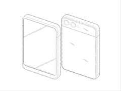 Le prétendu téléphone enroulable de Samsung s'étendrait verticalement, comme le montre le dépôt de brevet. (Source de l'image : DomoAI et xleaks7)