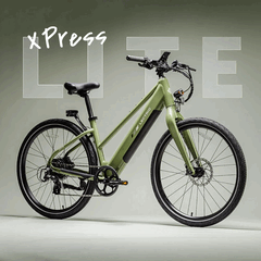 Le vélo électrique Lectric XPress Lite dans le coloris vert pin