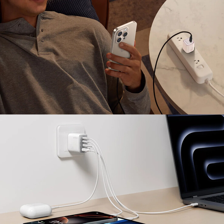 Le chargeur Anker (30W) (ci-dessus) et le chargeur Anker (70W, 4 ports) (ci-dessous). (Source de l'image : Costco)