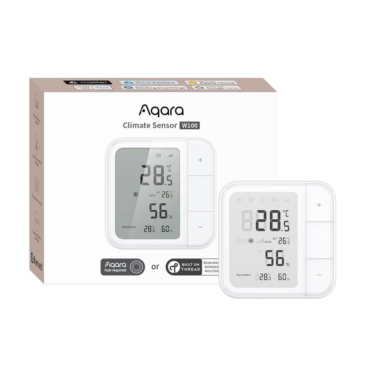 Le capteur climatique W100 d'Aqara. (Source de l'image : Aqara)