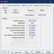 Dell Latitude 14 5410 - CPU-Z : mémoire vive.