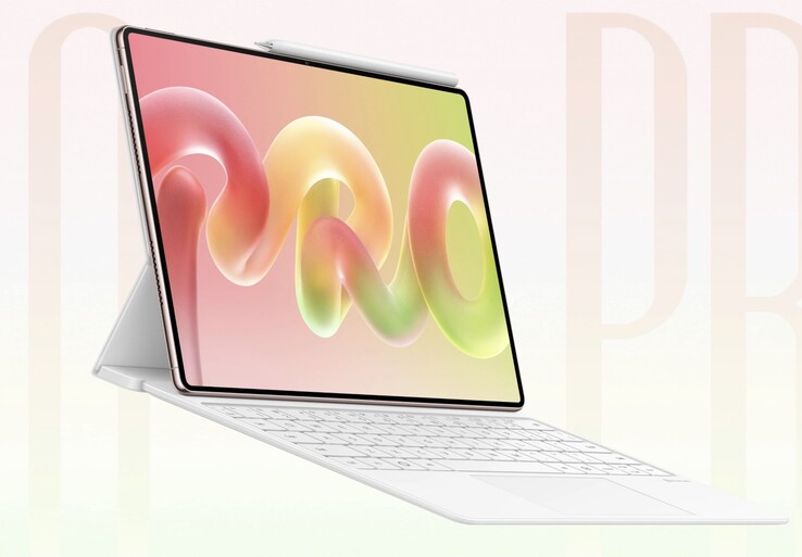 La MatePad Pro avec ses accessoires : clavier et stylet.