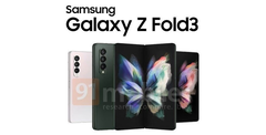 Un nouveau rendu du Z Fold3. (Source : 91Mobiles)