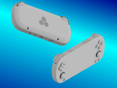 Le design supposé du TrimUI Smart Pro S avec son ventilateur intégré pour accueillir un chipset plus puissant (Source de l&#039;image : via Baidu - édité)