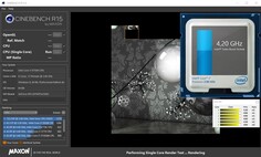 Fréquence du processeur du Zephyrus S GX502GW durant un test Cinebench R15 monocoeur 64 bit.