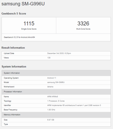 La liste de Geekbench présentée dans la vidéo publiée par Random Stuff 2 sur YouTube. (Source de l'image : Geekbench)