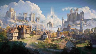 La ville de la faction du Château dans Heroes of Might and Magic III Remake.