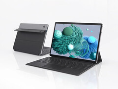 Le S13 Neo est actuellement disponible au prix de 576 $ sur AliExpress. Photo : une image promotionnelle montrant l'avant et l'arrière de l'ordinateur convertible avec son clavier magnétique fixé.