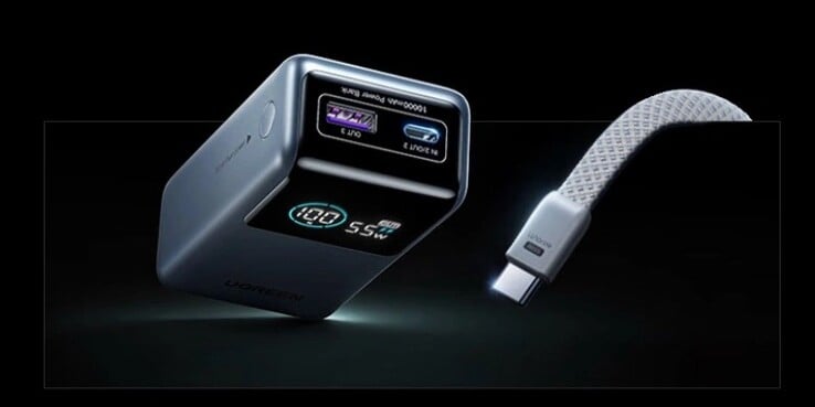 La banque d'énergie Ugreen 55W avec câble de charge rapide intégré. (Source de l'image : Ugreen)