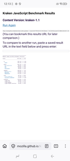 Kraken benchmark - Firefox (Source de l'image : Capture d'écran - Sergey Tarasov - Notebookcheck)