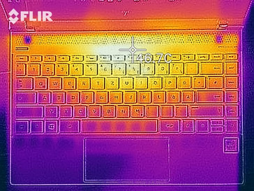 HP Spectre 13 2018 - Dessus de la partie clavier en cas de sollicitations.