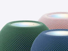 Le HomePod mini 2 dans trois de ses cinq coloris de lancement.