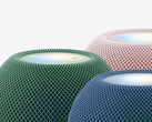 Le HomePod mini 2 dans trois de ses cinq coloris de lancement.