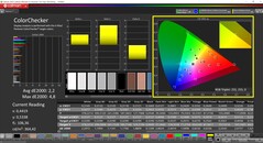 CalMAN ColorChecker (profil : Native, espace colorimétrique cible : P3)