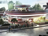 Rendu du Superchargeur Diner and Drive-In Movie (image : Tesla)